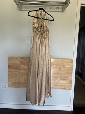 Look Into the Sun Gown in Calm Sand color by Free People